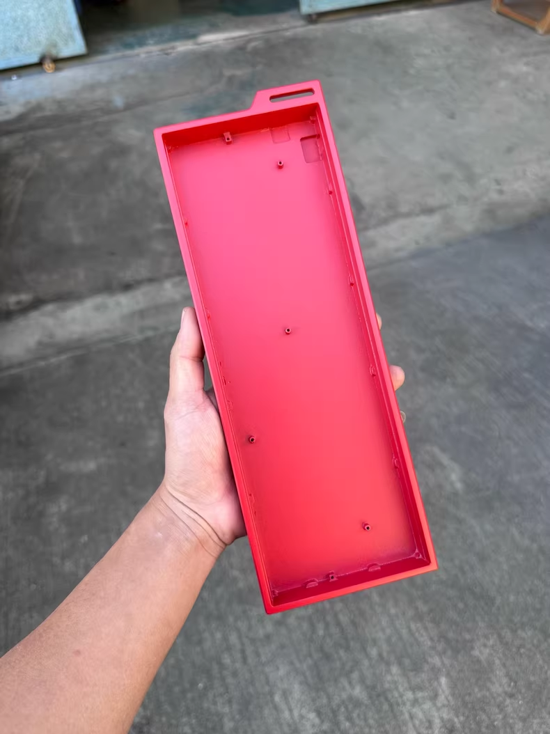 Funda para teclado de aleación de aluminio Gh60 Hm66, funda para teclado mecánico para juegos Cnc personalizado 60% para ordenador Wooting60he Mojo60 Xr60 Hm66: Rojo