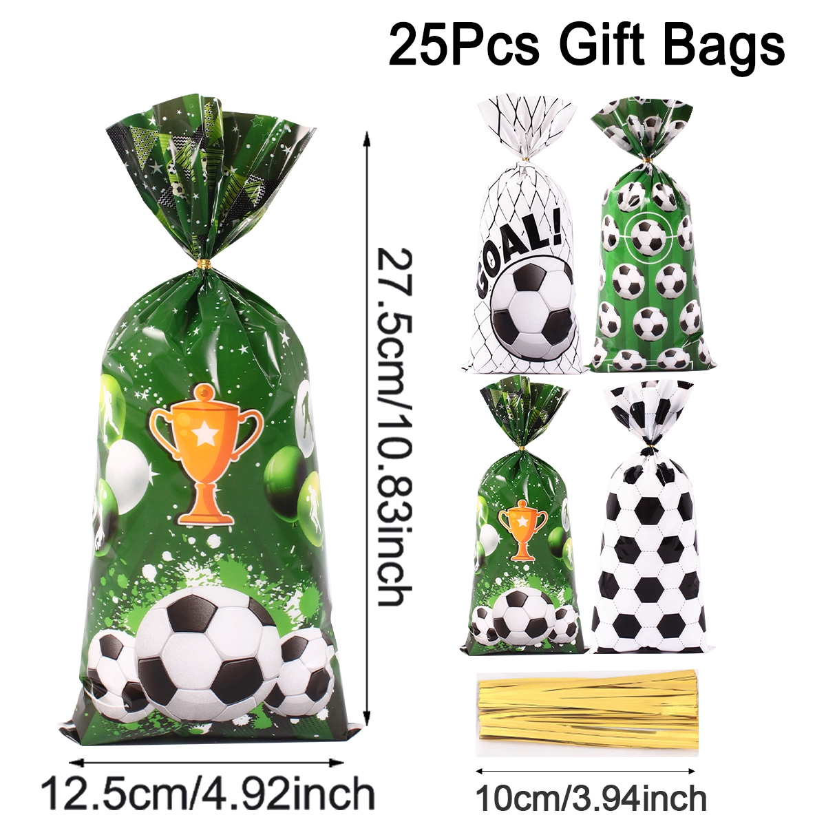 Bolsas para envolver dulces con tema de fútbol, bolsa de de fútbol, bolsa de galletas, bolsas de recuerdo de para niños, decoración de de cumpleaños, 25/50 Uds.: Color zafiro profundo