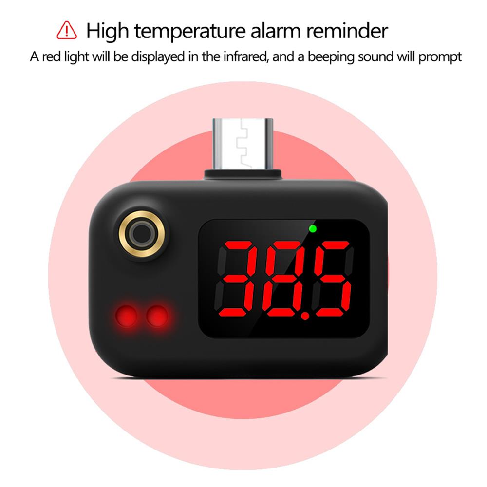 Mobiele Telefoon Usb Smart Thermometer Non-contact Infrarood Thermometer Draagbare Elektronische Thermometer Lcd Display