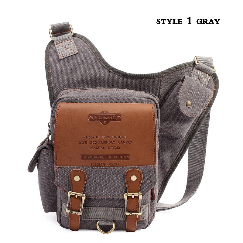 Nuovo stile leikko marca uomo retrò borsa di tela di alta qualità da viaggio uomo borse a tracolla uomo borse a tracolla borsa a tracolla: style 1  gray