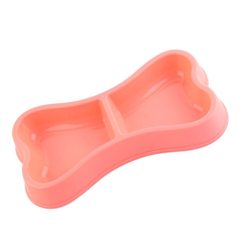 2 stuks plastic hondenbakken, botvormige hondenvoerbak in snoepkleur, milieuvriendelijke dubbele voerbak, hondenbak, voerbak voor huisdieren: Rh