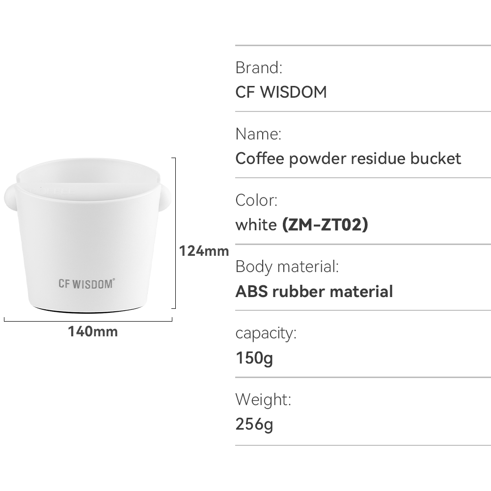 CF WISDOM Koffie Klopbox Espresso Grondbak Duurzame Antislip Koffieafvalcontainer voor Thuis Barista Commercieel Café Gebruik: Ivoor