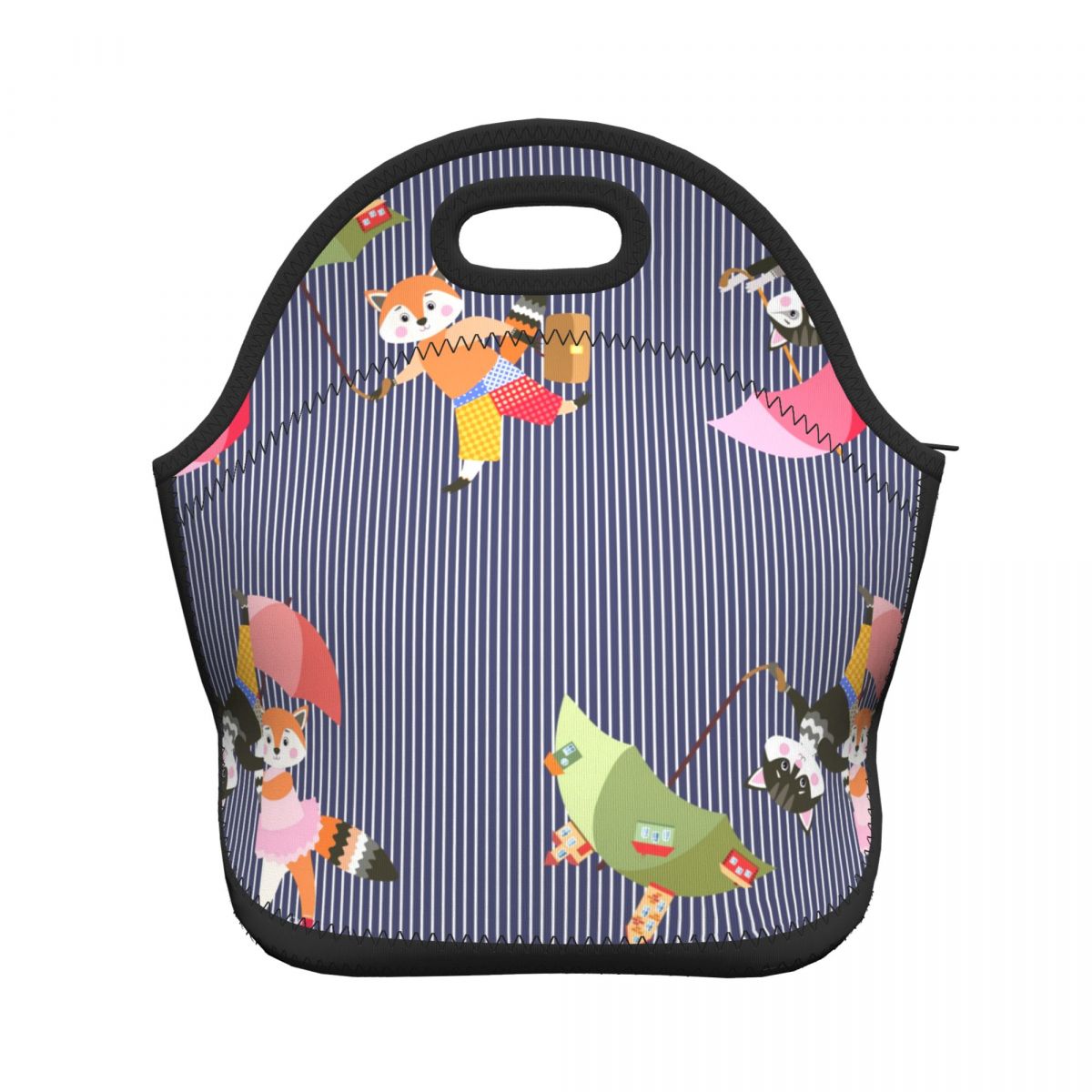 Fiambrera con forma de gato para niños, niñas y mujeres, bolsa organizadora para Picnic, Camping, frutas y bebidas: Black 3