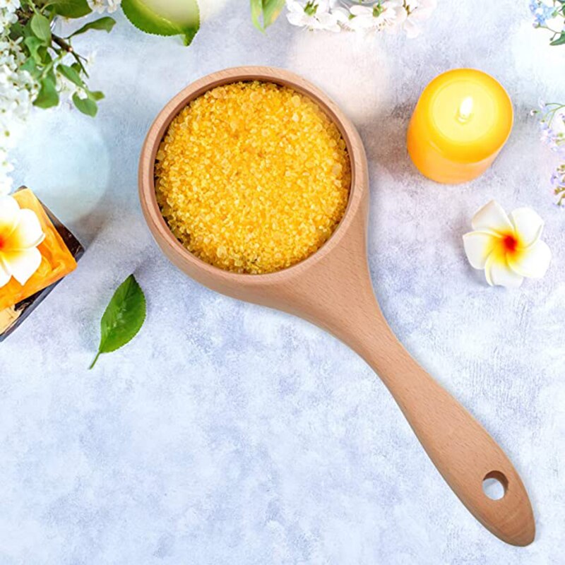 Short Handle Solid Wood Scoop Japanese-style Rice Scoop Kitchen Water Scoop Wooden Spoon Bath Sauna Wooden Bucket Spoon