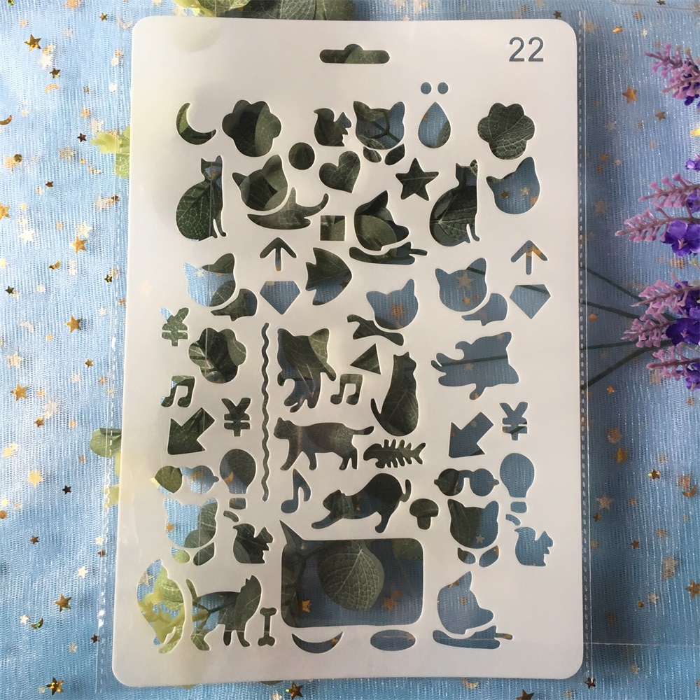 26cm Animals Cat Fox DIY Craft Layering Stencils Painting Scrapbooking Stamping Embossing Album Paper Template