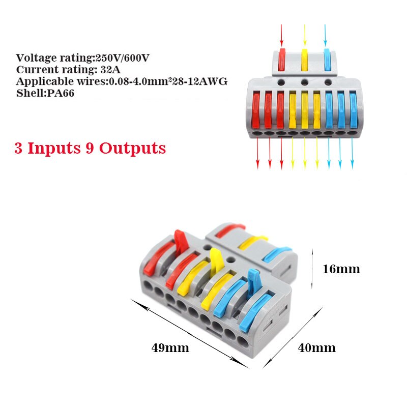 5/10 stücke Draht Stecker YJ-933 Universal Verdrahtung Mini Schnelle Elektrische Kabel Stecker Push-in Leiter LED Lampe Terminal Block