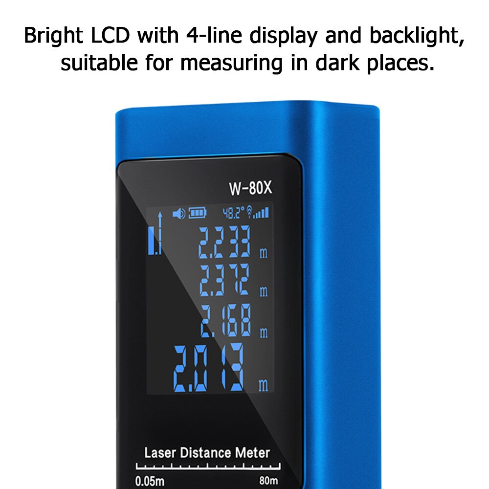 Handheld Rangefinder Digital Mini Distance Measuring Meter Electronic Space Measurement Device for Area Volume Distances