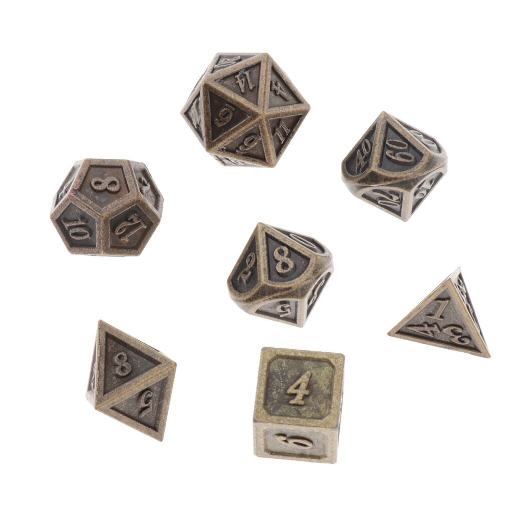 Set of 7 Polyhedral Dice Standard Size for Dragon Scale D&D Pathfinder