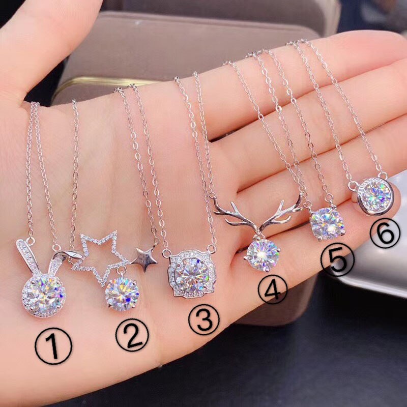 Mode S925 Sieraden Luxe Leuke Konijn Elanden Hanger Ketting Inlay Aaa Zirkoon Vrouwen Wedding Party Prachtige Choker Paar: 1 Rabbit