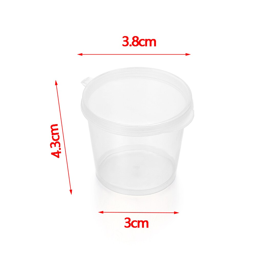Recipientes de plástico para salsa para llevar, caja desechable para alimentos con tapas con bisagras, paleta de pigmentos para pintar, reutilizable, 25/27/40/45ml: 27ml