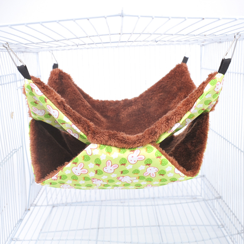 Hamaca de felpa de doble capa para mascotas, cama colgante cálida para hámster, hurón, cama colgante para gatos, roedores, hamaca, suministros para mascotas: Gris oscuro
