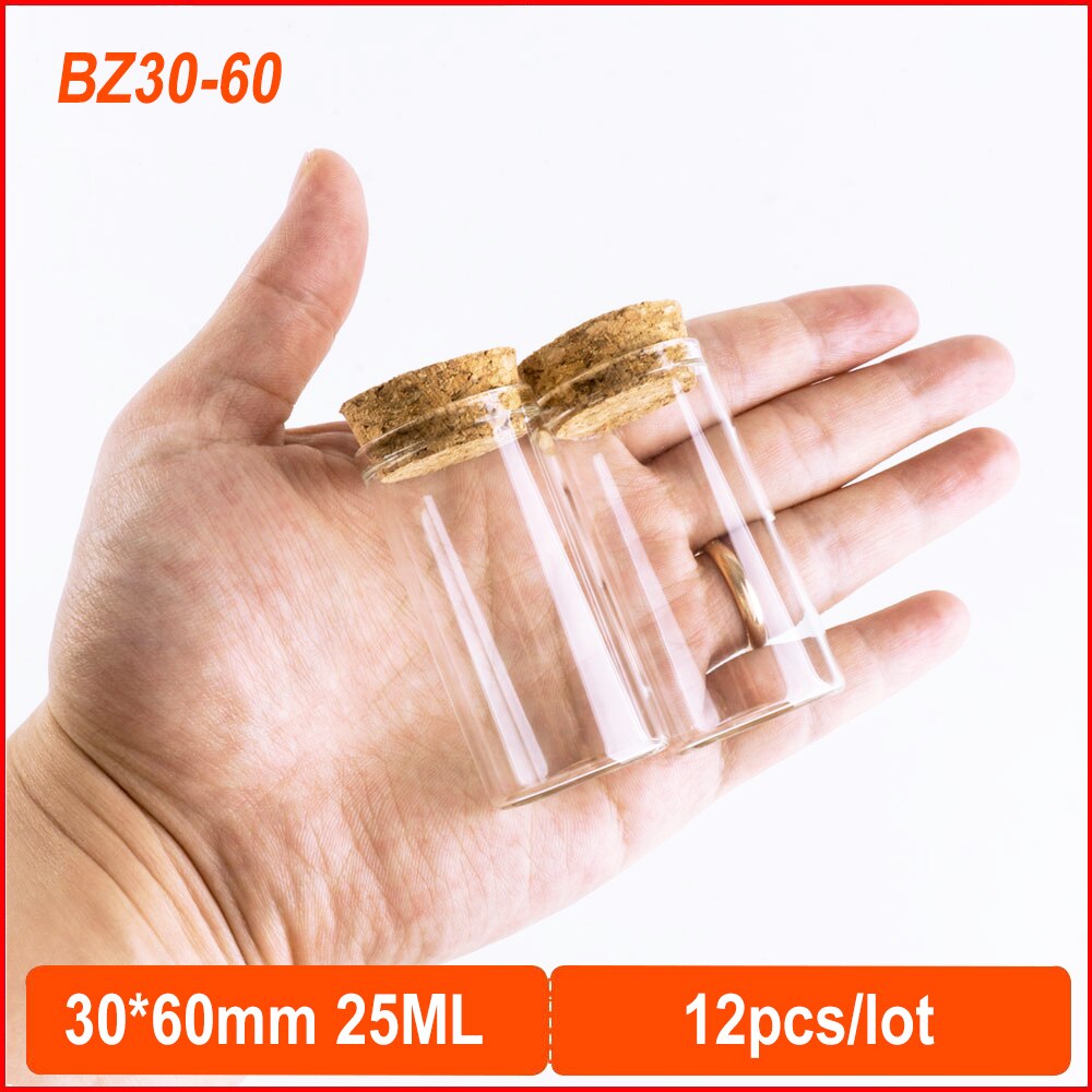 25Ml Diy Mini Wishing Glazen Flessen Kurk 30*60Mm Tiny Transparant Lege Potten Ambachten Souvenir Fles glas