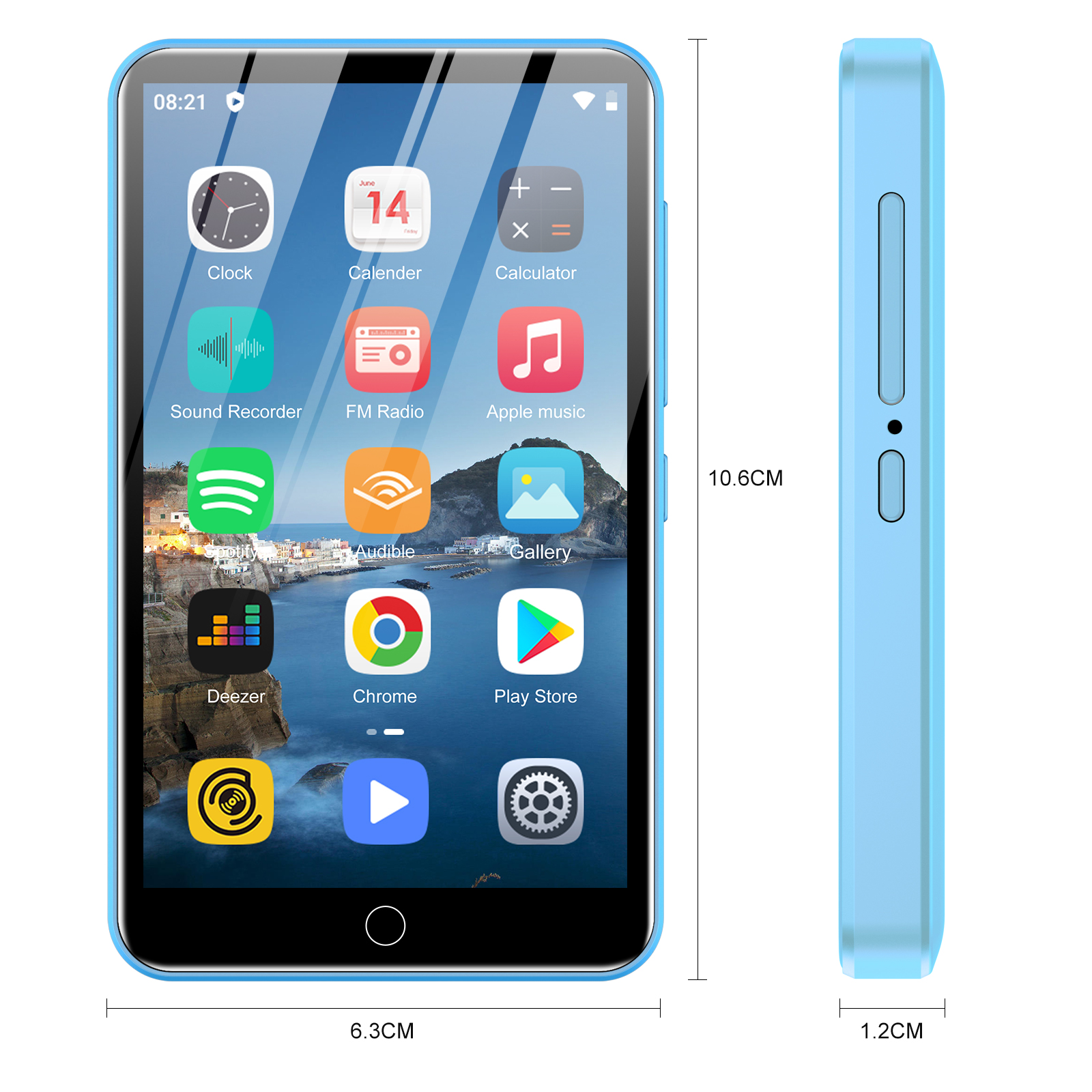 Reproductor de MP3 ZAQE de 80 GB, compatible con Bluetooth y LAN inalámbrico, reproductor MP4 MP3 con pantalla completamente táctil de 4,0 pulgadas, libro electrónico, reloj, compatible con m