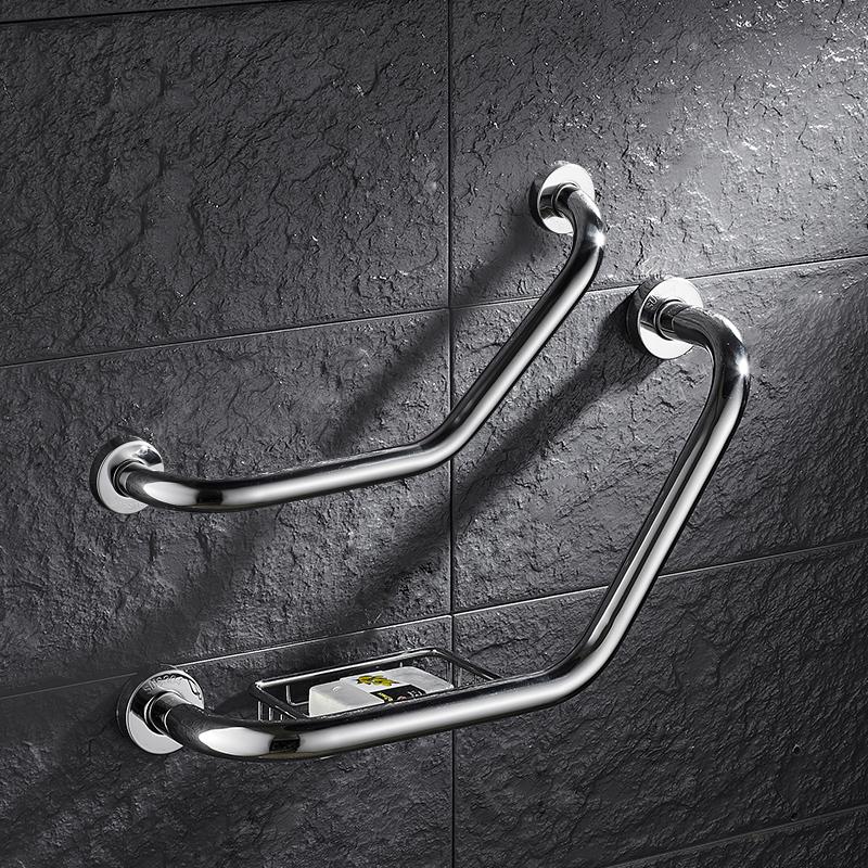 Rustfrit stål vægbeslag badeværelse badekar gelænder med sæbe fad støtte barer handicap sikkerhed hjælp hjælp håndtag