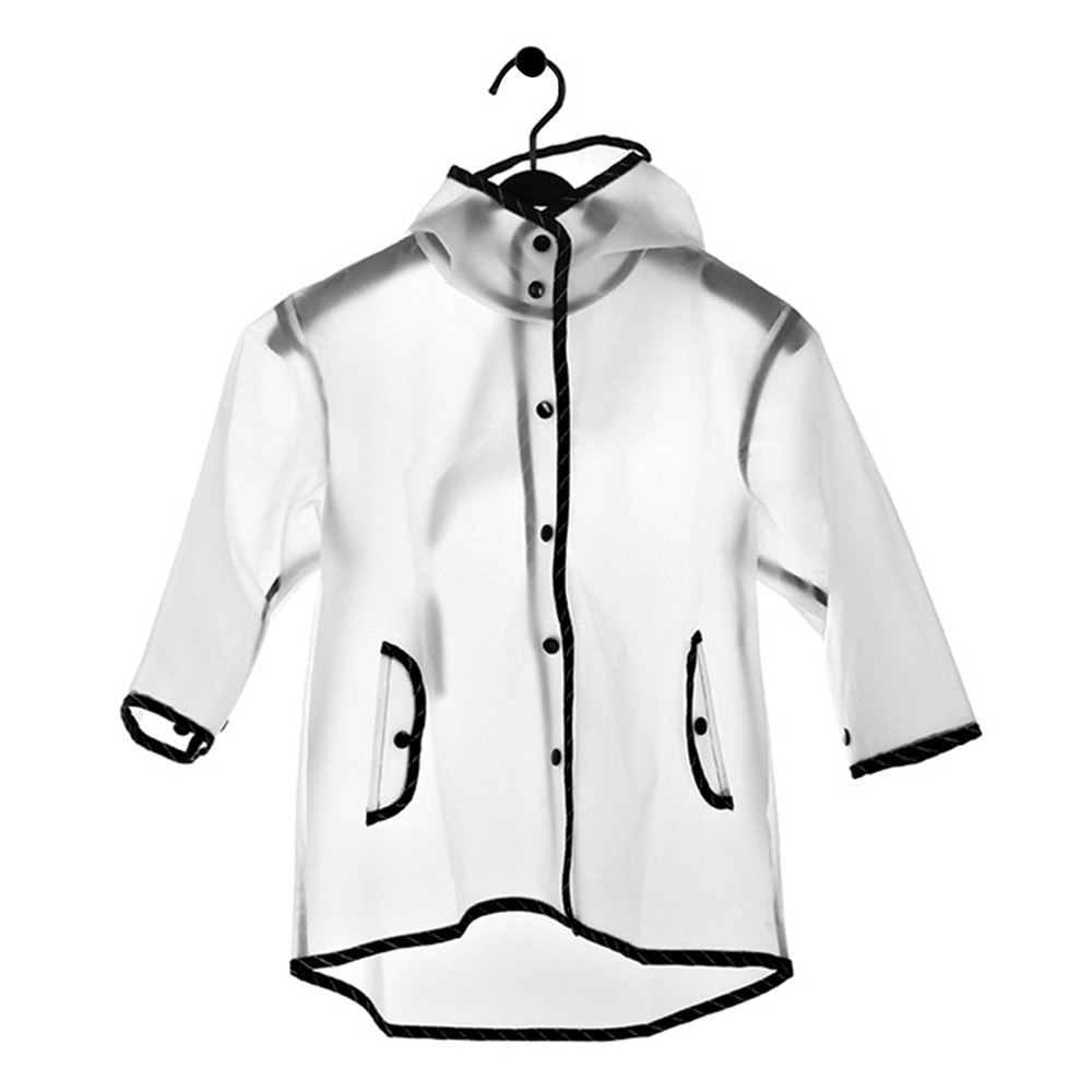 Chubasquero transparente de goma EVA para niños, chubasquero con capucha para exteriores, impermeable para niños niñas niño pequeño, chubasquero para niños