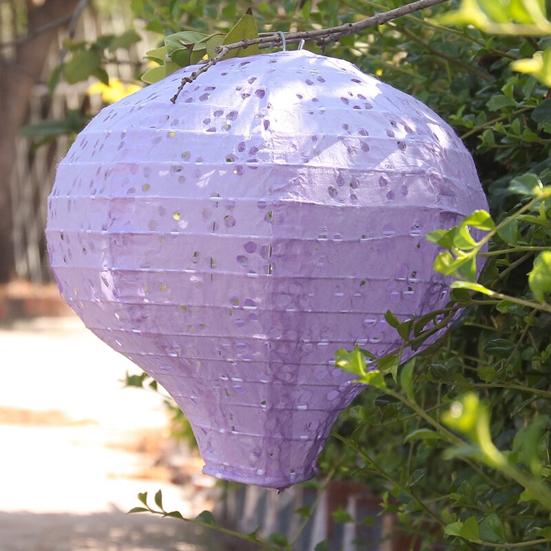 Lanterne en papier ballon à Air ajouré, lanterne arc-en-ciel, décoration, fournitures de fête d&#39;anniversaire pour enfants, décoration de mariage à domicile, 20cm: light purple