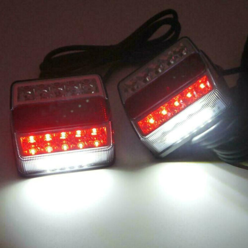 2 Pcs Rear LED Submersible Trailer Tail Lights Kit Boat Marker Truck Waterproof