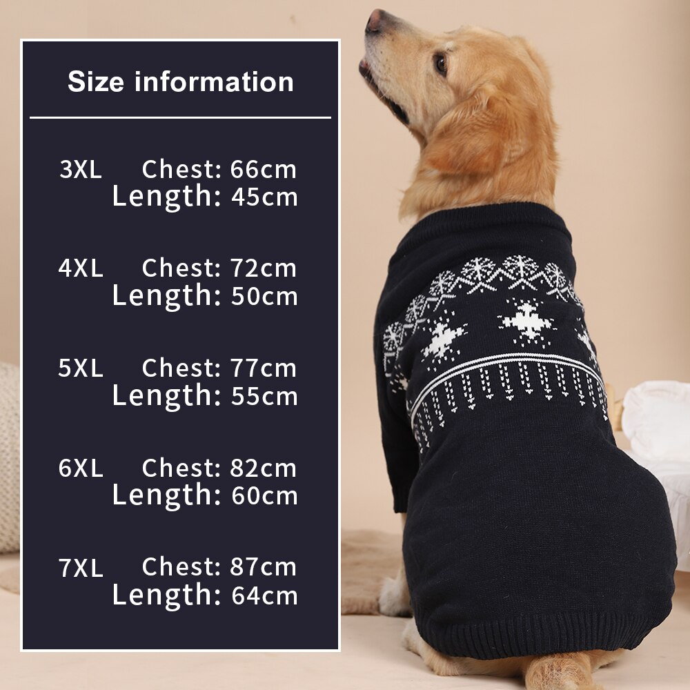 Hoopet snøfnugg varm rød genser til butikk hunder vinterutflukt myke kjæledyrklær julehundgenser ragdoll kattefrakk leverandører: Svart / 7xl