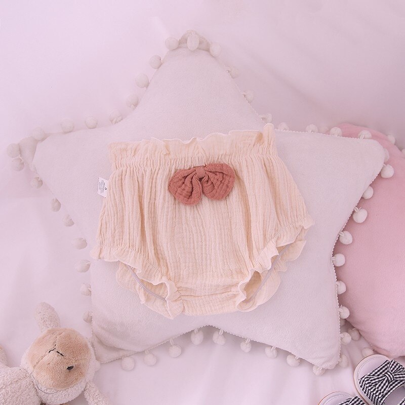 Pantaloncini da indossare esterni in cotone garza per bambini pantaloni da pane per bambina slip intimo per bambini fondo dolce per bambini: Apricot