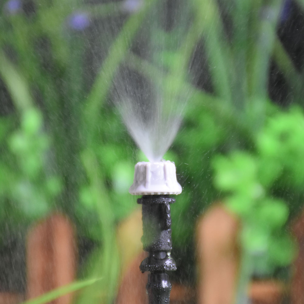 Micro Drip Irrigation Misting Nozzle Adjustable Spray Cooling Sprinkler 1/4 Tee Barb Connector For Garden Greenhouse