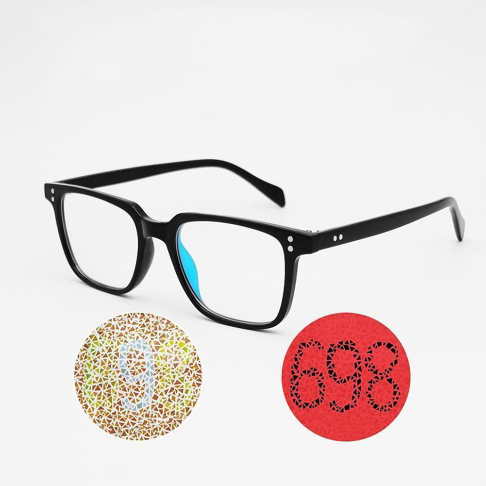 Gafas para personas con daltonismo del daltonismo y debilidad de color rojo-verde, lentes de revestimiento de dos caras de media montura de plástico