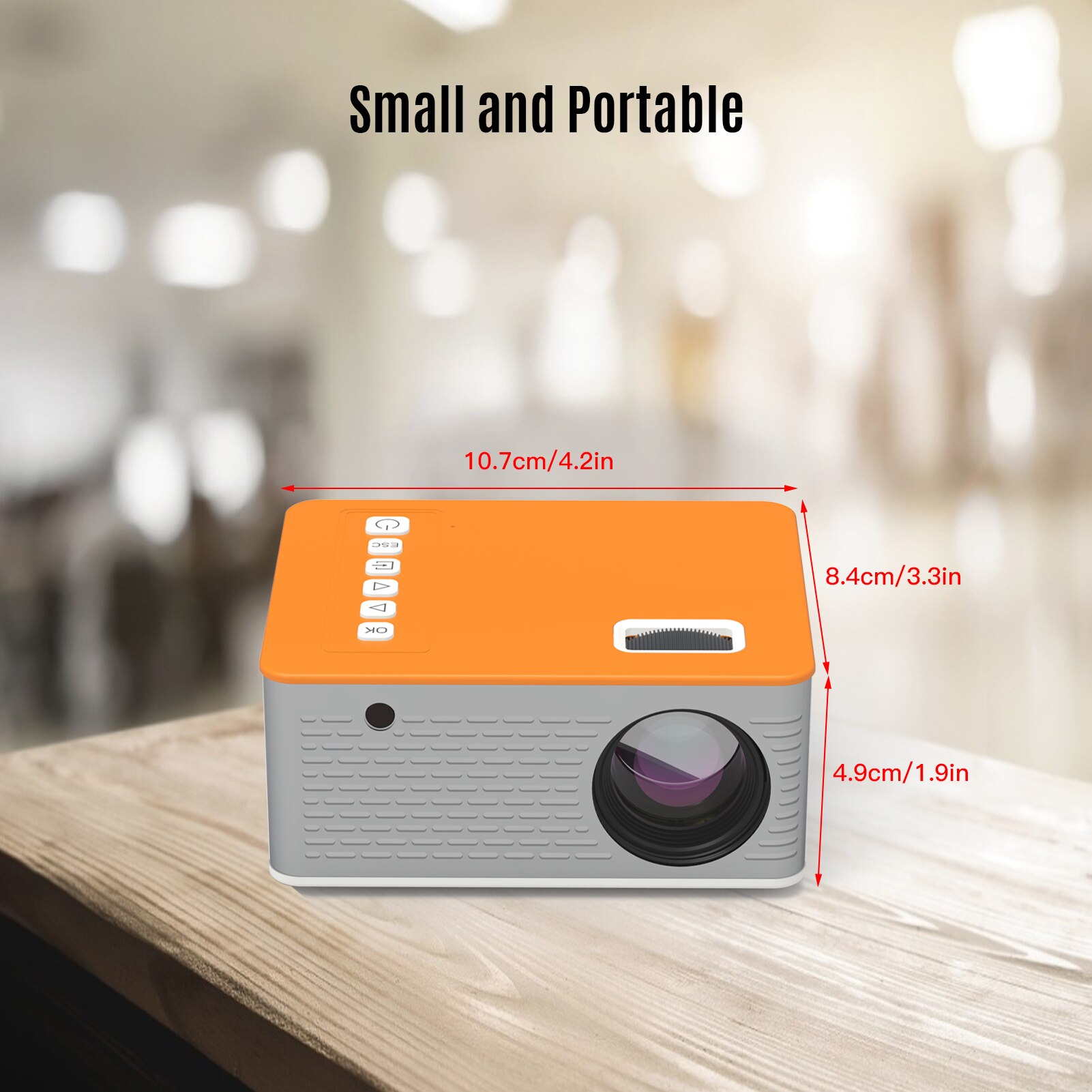 Mini Portable Video Projector LED Movie Projector Home Theater 1080P Supported 110Inch Display with USB TF AV Input For Children