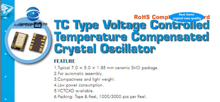 2 Stuks 100% En Orginal Temperatuur Gecompenseerd Hoge Precisie Kristal 5X7 10 Voeten Tcxo 12.8M 12.8Mhz 12.800mhz 5070 5V