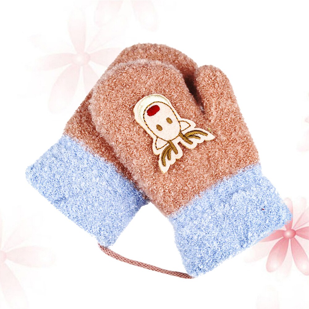 Manopla con estampado de ciervo Unisex para niños, protector de manos cálido de invierno, cobertura completa, interior y exterior, 1 par