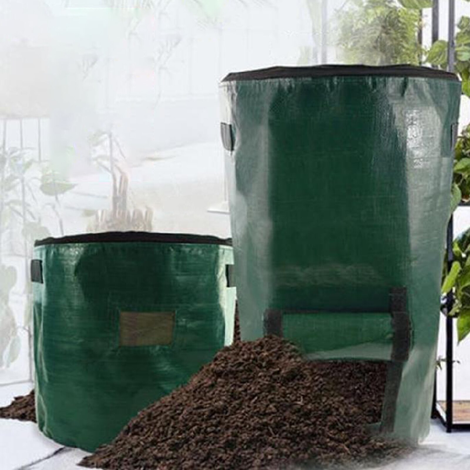 Bolsa grande de Compost para jardín, bolsas de Compost para residuos de jardín, resistente