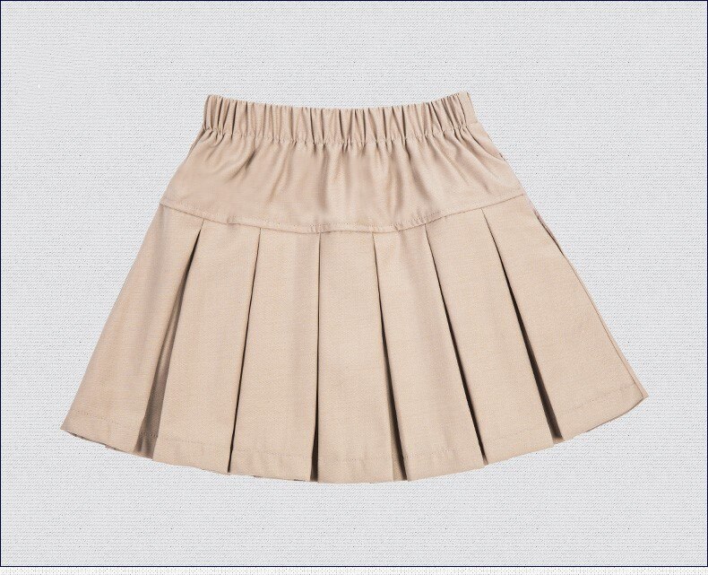 2019 estate Casual 3 4 6 8 9 10 12 14 Anni Gonne A Pieghe Per Bambini In Cotone Abbigliamento sacchetto di Scuola di Colore Solido del bambino Delle Ragazze di Ballo del Pannello Esterno di Formazione