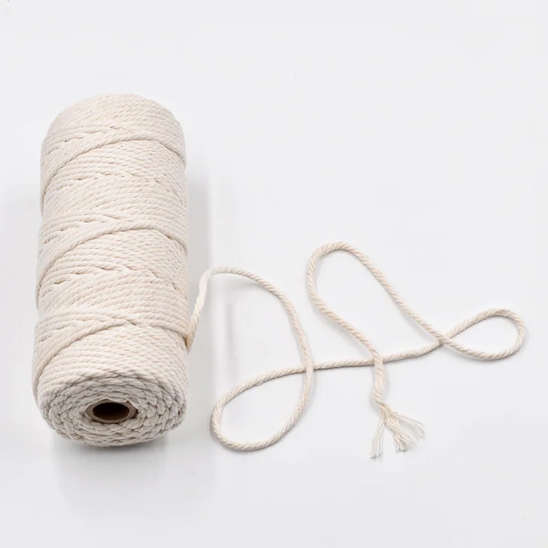 Cordón de macramé de 1/2/3/4/5/6mm, 109/218 yardas, cuerda de macramé de algodón, cordón artesanal para manualidades, perchas de plantas tejidas, Navidad, boda