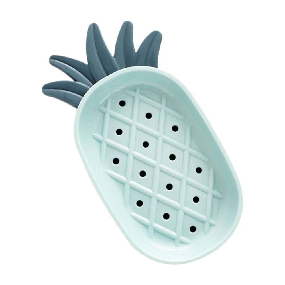 Nordic Soap Dish Pineapple Holder Case Rack Draining Bathroom Storage Box Supplies: green