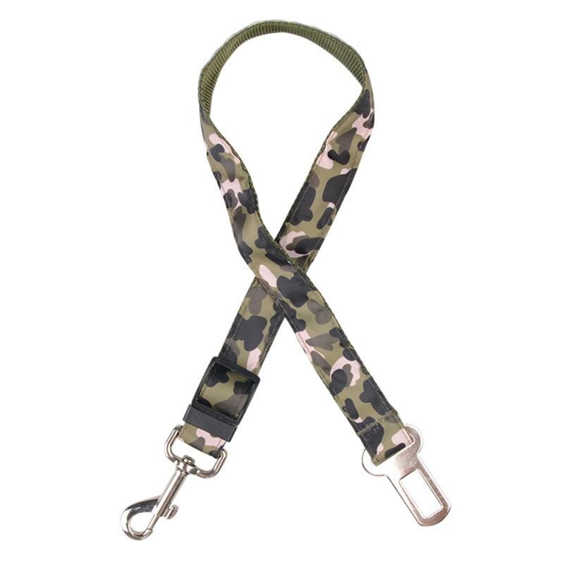 Verstelbare Camo Honden Veiligheid Leiband Autogordel Voor Puppy Pet Taille Riem Teddy Veiligheid Riemen Leash Gebruikt Voor Reizen dierbenodigdheden: green