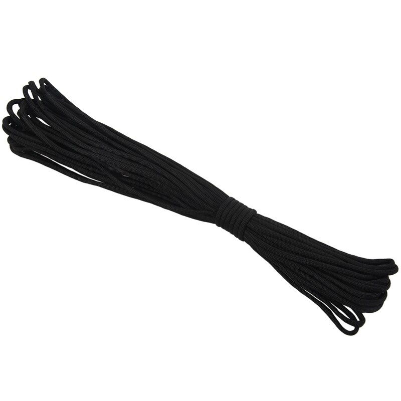 Paracorde – corde de Parachute 550, fil à 7 brins pour escalade, Camping, boucle, noir, 50 pieds