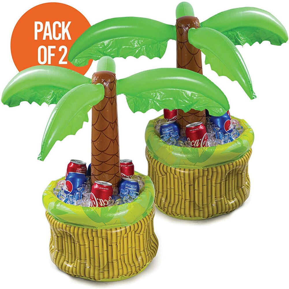 Beach Party Beverage Cooler Bar Storage Ice Pad Coaster Container Plastic Inflatable Floating Coconut Ice Bucket Drink Holder