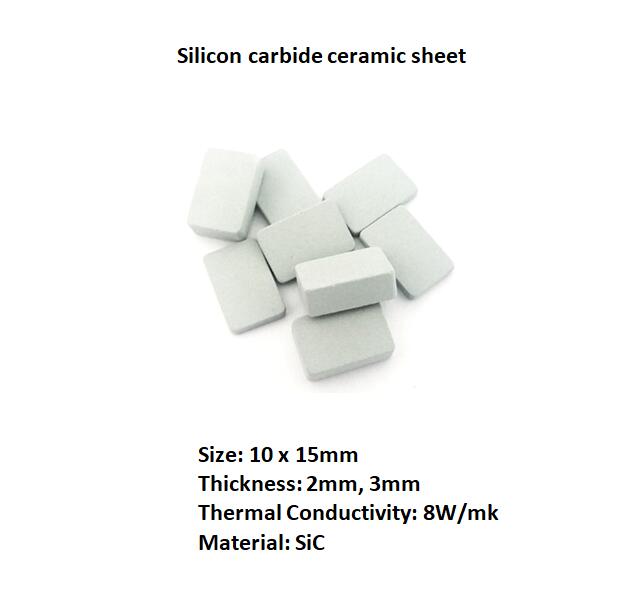 50pcs/lot Silicon Carbide Ceramic Sheet 10*15mm Microporous Silicon Carbide Heat Sink Adhesive