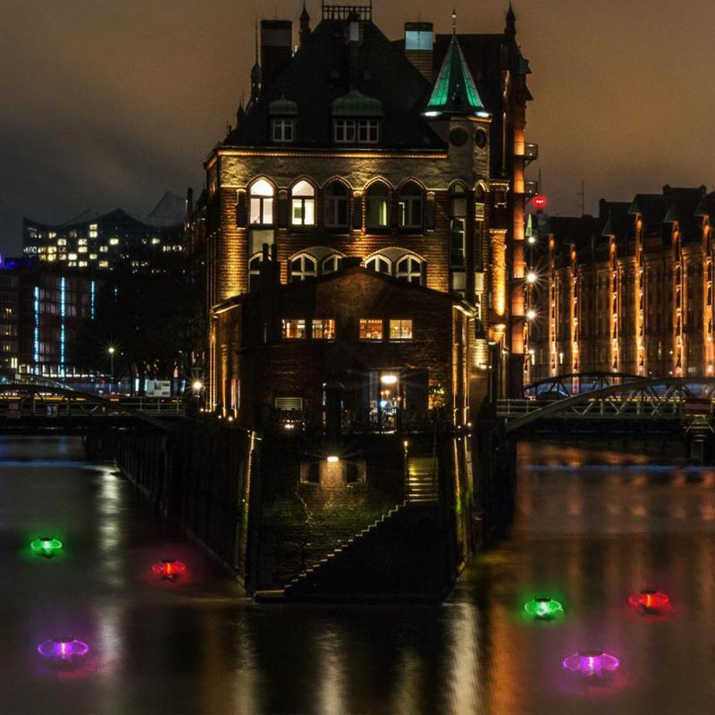 Vann flytende ball lampe ledet undervanns nattlys solcelledrevet til hagedam vanntett dekorasjonslys
