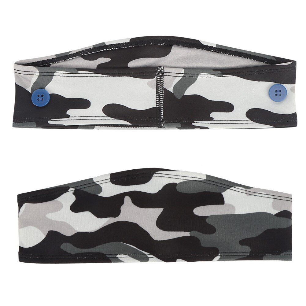 Sport Hoofdband Elastische Anti Zweet Camouflage Driehoek Hoofdband Zweet Absorptie Band Met Knoppen Voor Outdoor Sport Hoofdband