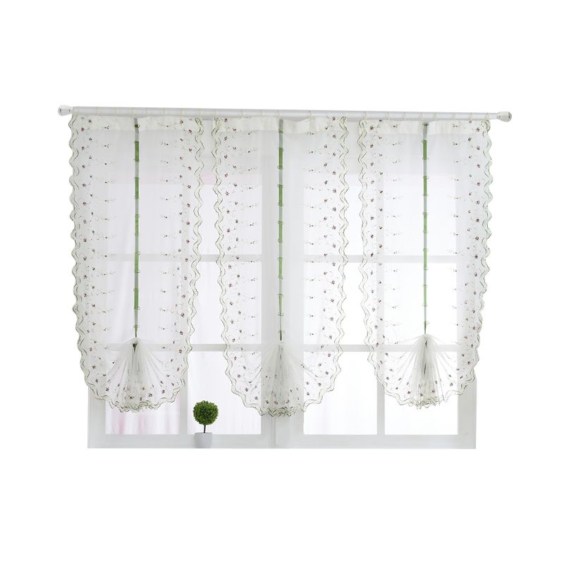 1pcs Liftable Roman Shades Tap Top Rod Pocket Sheer Balcony Window Curtain Voile