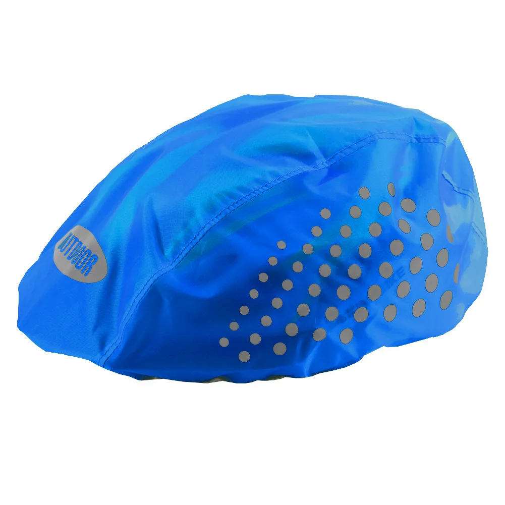 Cubierta impermeable para casco de bicicleta con tira reflectante, gorra para ciclismo de montaña y carretera, cubierta para lluvia, cubierta protectora de tela Oxford: Blanco