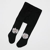 0-6 år gammel 5 farver strømpebukser blomster søde piger børn strømpebukser efterår og vinter leggings komfort: Sort / 4-6y