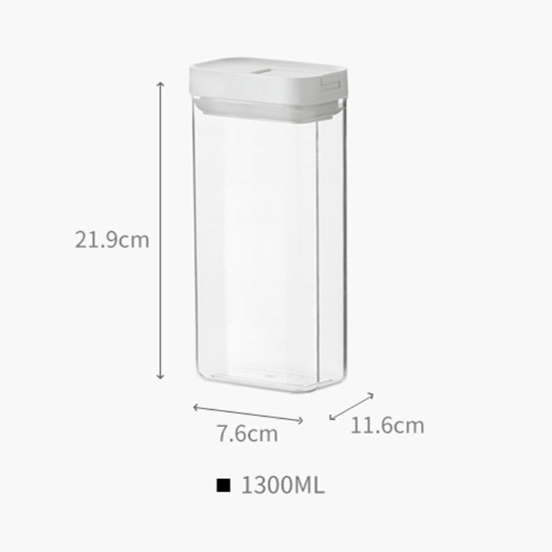 500/800/1300/1800ml Food Preservation Storage Box Plastic Airtight Jar Kitchen Transparent Whole Grain Milk Powder Storage Box: 1300ml