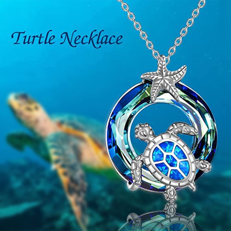 Ketting Sieraden Ronde Crystal Schildpad Kettingen Schildpad Oceaan Hanger Sieraden Voor Vrouwen Meisje Mom Vrouw