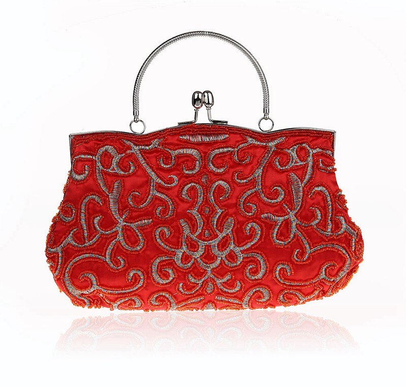 100% Hand made Luxe Dag Clutch Vrouwen Purse Paars keten Dame Avondtasje voor Party Bridal Wedding Zwart Bolsa Feminina: red