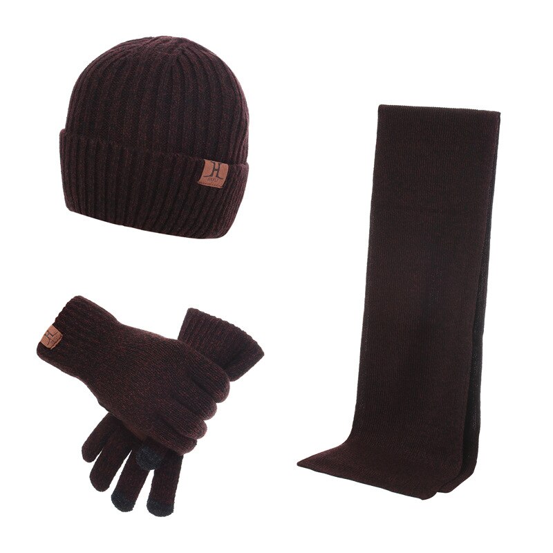 Conjunto de sombrero y bufanda y guantes para hombres, sombreros de Invierno de lujo y bufandas, guantes de lana, conjuntos de Gorros de niño Invierno