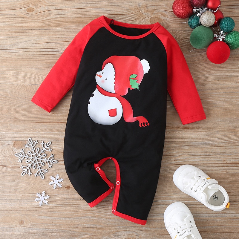 Winter Christmas Clothes Baby Romper Unisex Cotton Print Baby Boy Clothes 0-Neck Full Sleeve Baby Girl Clothes One-Pieces