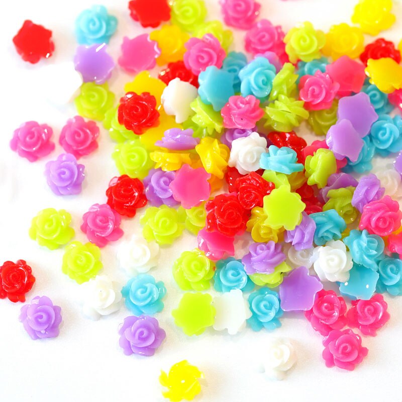 6 Mm 200 Pcs Gemengde Kleuren Bloem Parels Kralen Half Ronde Parels Plastic Parel Imitatie Parel Nodig Lijm Op Voor kledingstuk B1055