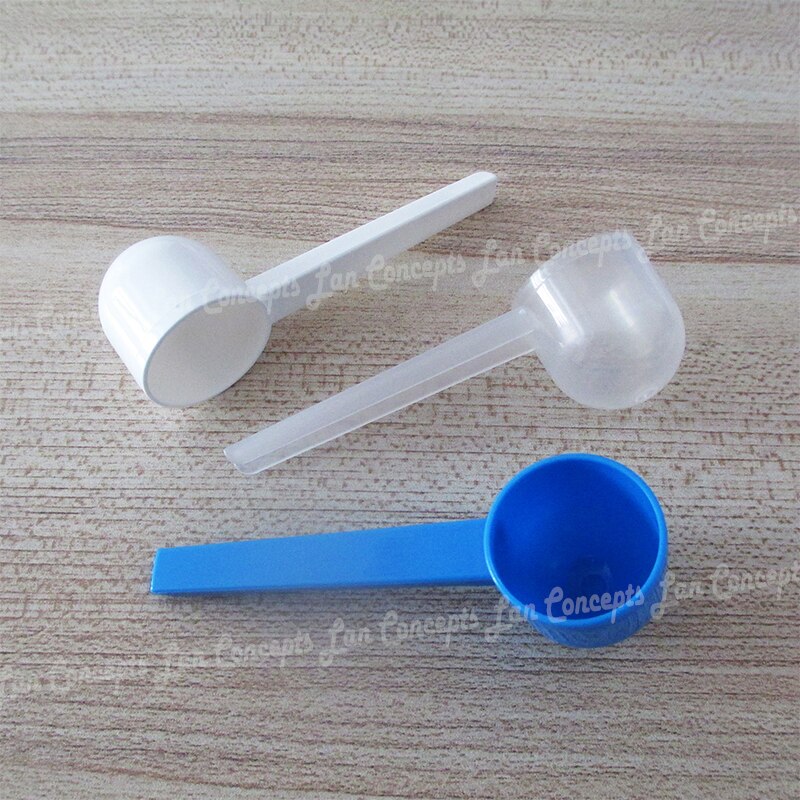 Cuillère à mesurer en plastique 5g 10ML | Outil de mesure, blanc bleu transparent 3 couleurs pour option, 100 pièces/lot