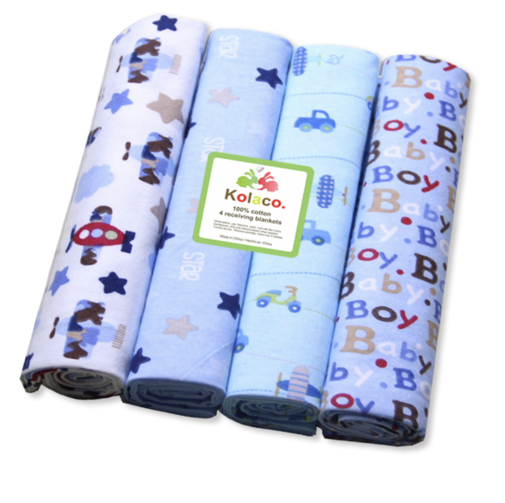 Kidstales 100% Katoen Flanel Baby Deken 4 Stks/pak Ontvangen Newborn Kleurrijke Cobertor Baby Laken 76x76cm
