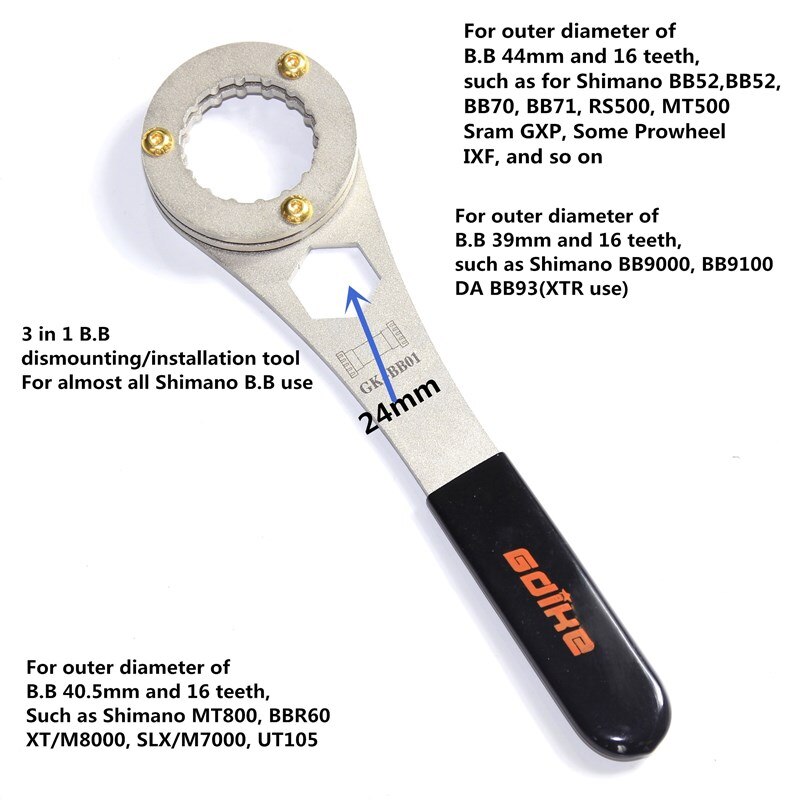 Fiets trapas gereedschap reparatiesleutel sleutel voor shimano howllowtech  bb9000 avid prowheel fsaseries: Optie 1